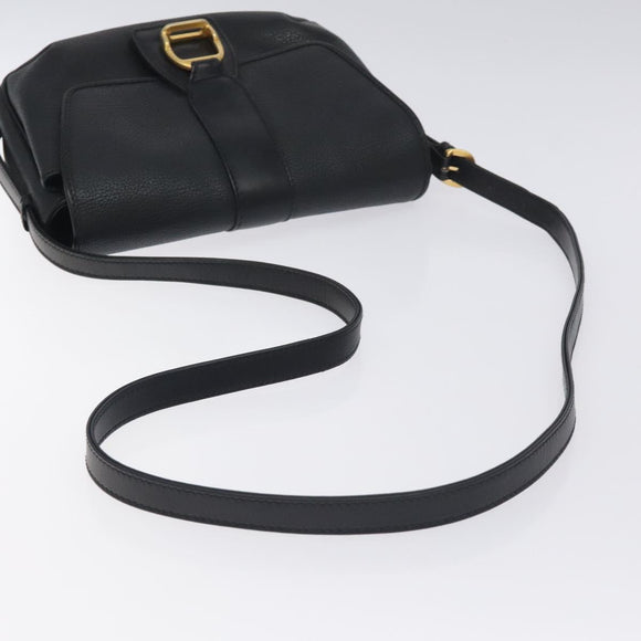 GUCCI Shoulder Bag Leather Black Gold 001 056 1299 Auth 130162