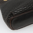 BALLY Quilted Chain Shoulder Bag Leather Black Gold Auth 130164-14