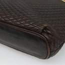 BALLY Quilted Chain Shoulder Bag Leather Black Gold Auth 130164-15