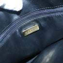 BALLY Quilted Chain Shoulder Bag Leather Black Gold Auth 130164-18