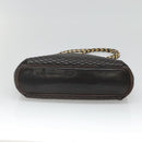 BALLY Quilted Chain Shoulder Bag Leather Black Gold Auth 130164-5