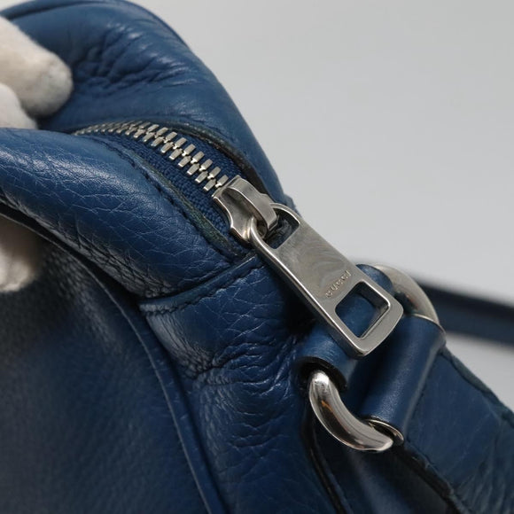 GUCCI Shoulder Bag Leather Blue Silver 337084 Auth 130167