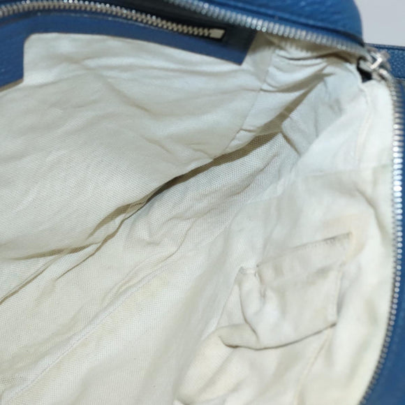 GUCCI Shoulder Bag Leather Blue Silver 337084 Auth 130167