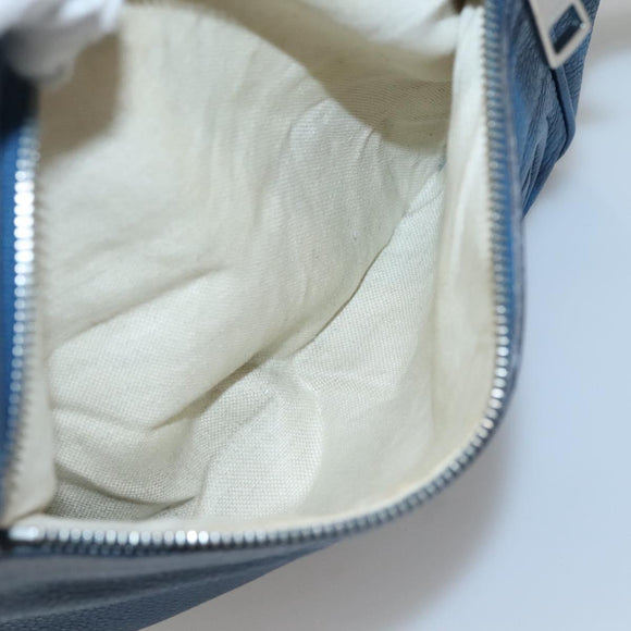 GUCCI Shoulder Bag Leather Blue Silver 337084 Auth 130167