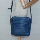 GUCCI Shoulder Bag Leather Blue Silver 337084 Auth 130167-22