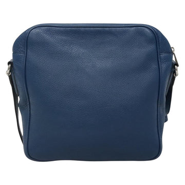 GUCCI Shoulder Bag Leather Blue Silver 337084 Auth 130167 - 0