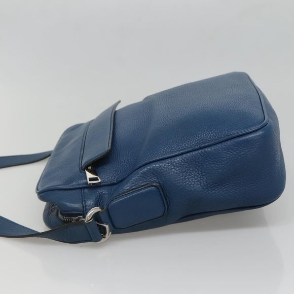 GUCCI Shoulder Bag Leather Blue Silver 337084 Auth 130167