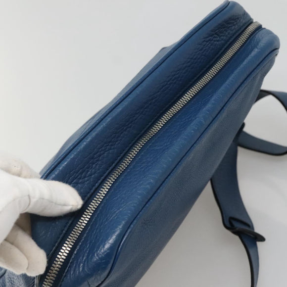 GUCCI Shoulder Bag Leather Blue Silver 337084 Auth 130167