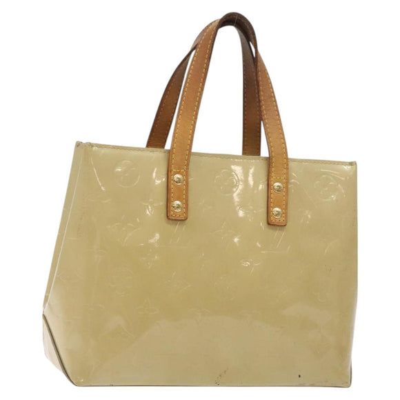LOUIS VUITTON Monogram Vernis Reade PM Hand Bag Beige M91334 LV Auth 130169