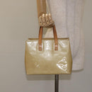 LOUIS VUITTON Monogram Vernis Reade PM Hand Bag Beige M91334 LV Auth 130169-22