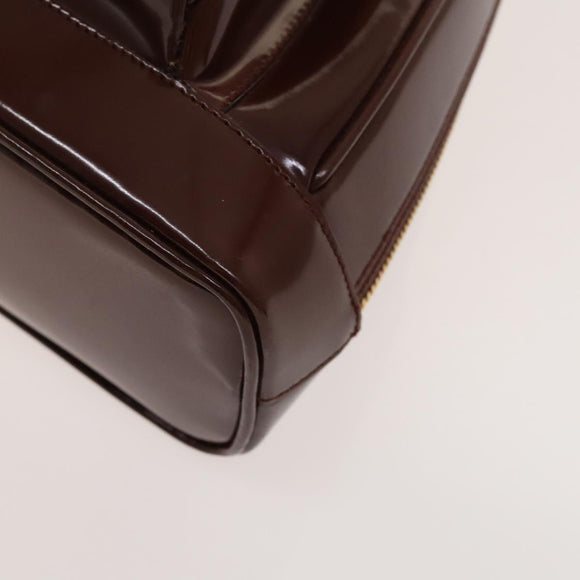 GUCCI Bamboo Body Bag Patent Leather Brown Gold 003 3444 0127 Auth 130177