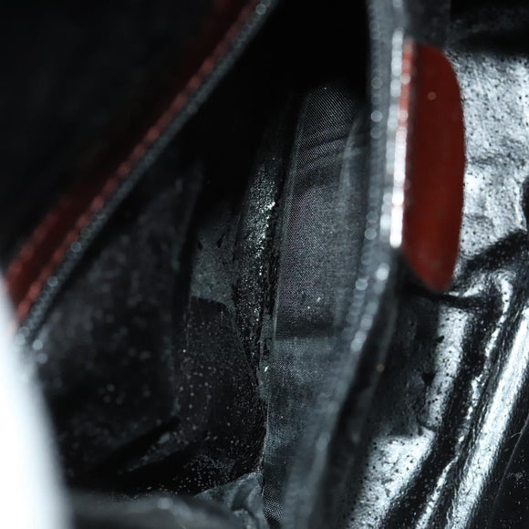 GUCCI Bamboo Body Bag Patent Leather Brown Gold 003 3444 0127 Auth 130177