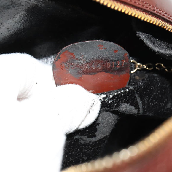 GUCCI Bamboo Body Bag Patent Leather Brown Gold 003 3444 0127 Auth 130177