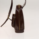 GUCCI Bamboo Body Bag Patent Leather Brown Gold 003 3444 0127 Auth 130177-3