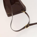 GUCCI Bamboo Body Bag Patent Leather Brown Gold 003 3444 0127 Auth 130177-7