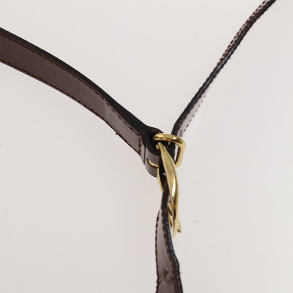 GUCCI Bamboo Body Bag Patent Leather Brown Gold 003 3444 0127 Auth 130177