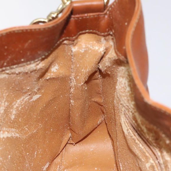 GUCCI Bamboo Shoulder Bag Leather Brown Gold 001 1448 1638 Auth 130180