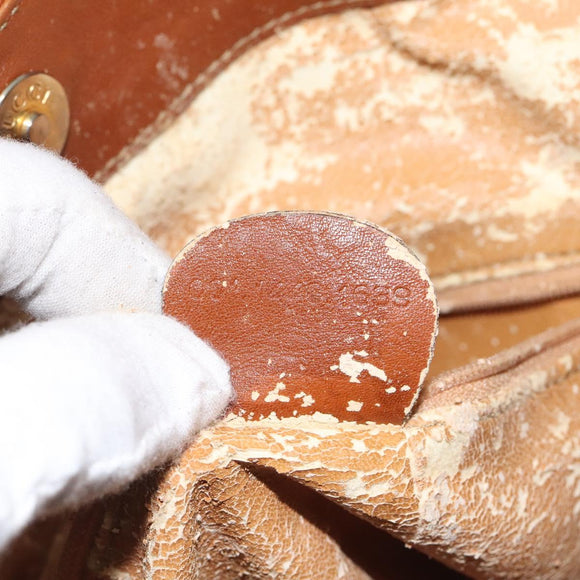 GUCCI Bamboo Shoulder Bag Leather Brown Gold 001 1448 1638 Auth 130180