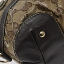 GUCCI GG Crystal Hand Bag Coated Canvas Brown Gold 223962 Auth 130181-14