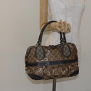 GUCCI GG Crystal Hand Bag Coated Canvas Brown Gold 223962 Auth 130181-21