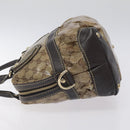 GUCCI GG Crystal Hand Bag Coated Canvas Brown Gold 223962 Auth 130181-4