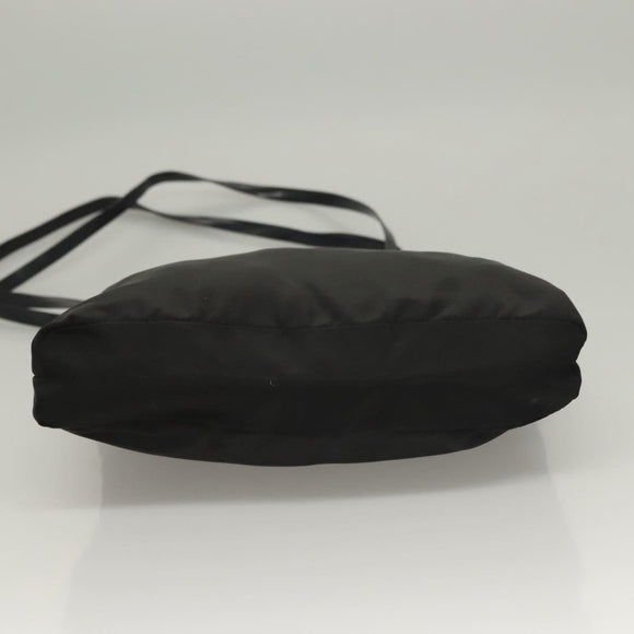 PRADA Shoulder Bag Nylon Black Silver Auth 130183