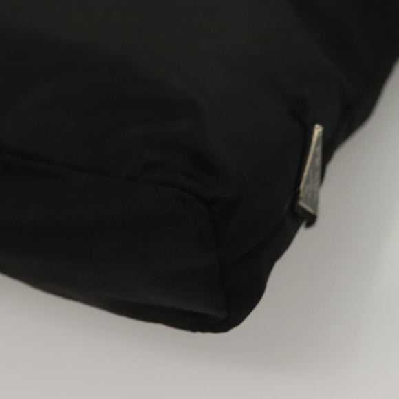PRADA Shoulder Bag Nylon Black Silver Auth 130183