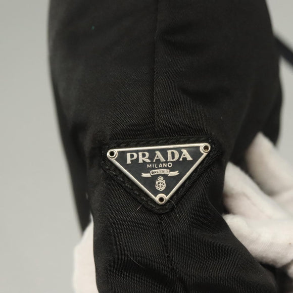 PRADA Shoulder Bag Nylon Black Silver Auth 130183