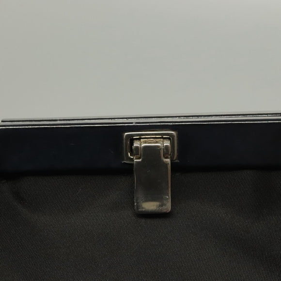 PRADA Shoulder Bag Nylon Black Silver Auth 130183