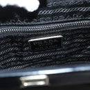 PRADA Shoulder Bag Nylon Black Silver Auth 130183-20