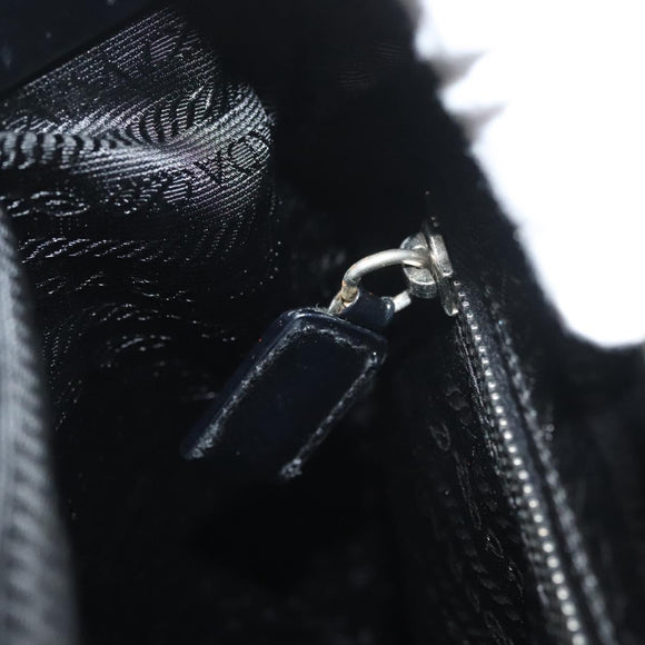 PRADA Shoulder Bag Nylon Black Silver Auth 130183
