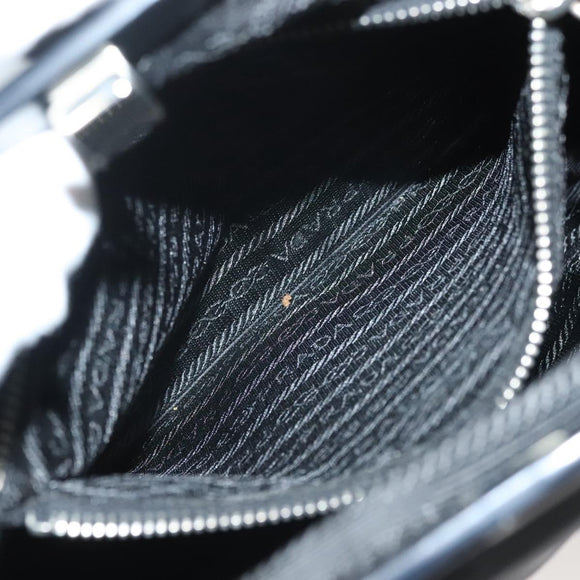 PRADA Shoulder Bag Nylon Black Silver Auth 130183