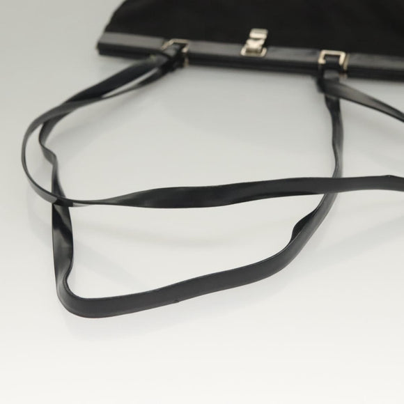 PRADA Shoulder Bag Nylon Black Silver Auth 130183