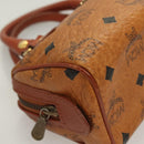MCM Vicetos Logogram Mini Boston Bag PVC Leather 2way Brown Gold Auth 130190-10