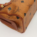 MCM Vicetos Logogram Mini Boston Bag PVC Leather 2way Brown Gold Auth 130190-12