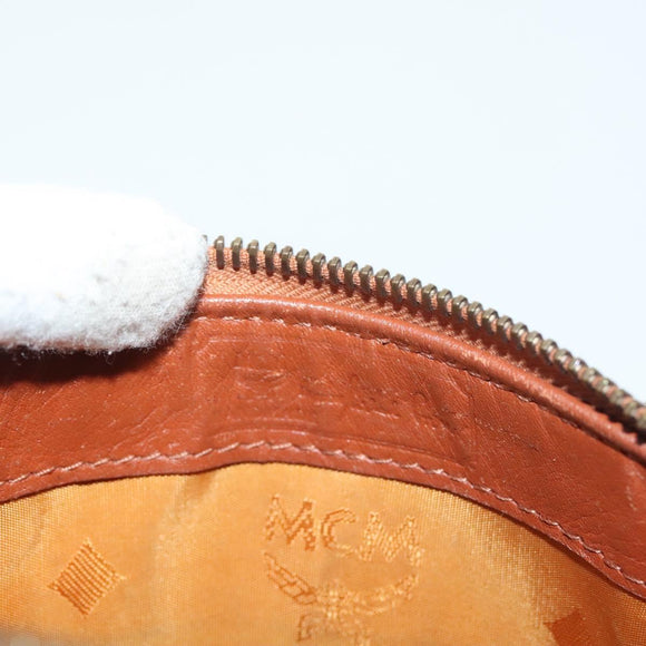 MCM Vicetos Logogram Mini Boston Bag PVC Leather 2way Brown Gold Auth 130190