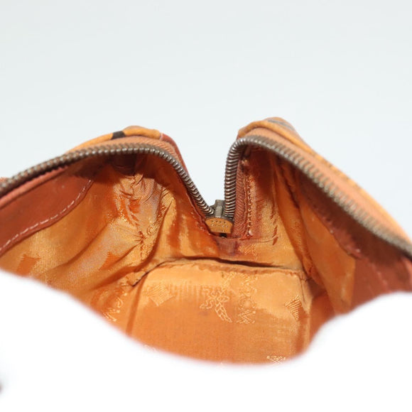 MCM Vicetos Logogram Mini Boston Bag PVC Leather 2way Brown Gold Auth 130190