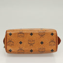 MCM Vicetos Logogram Mini Boston Bag PVC Leather 2way Brown Gold Auth 130190-9