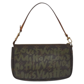 LOUIS VUITTON Graffiti Pochette Accessoires Pouch Khaki M92191 LV Auth 130191 - 0