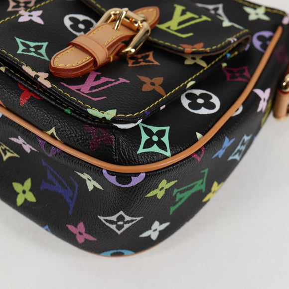 LOUIS VUITTON Monogram Multicolor Lodge PM Hand Bag Black M40054 LV Auth 130195SV