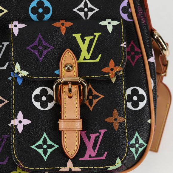 LOUIS VUITTON Monogram Multicolor Lodge PM Hand Bag Black M40054 LV Auth 130195V