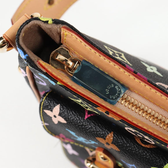 LOUIS VUITTON Monogram Multicolor Lodge PM Hand Bag Black M40054 LV Auth 130195SV