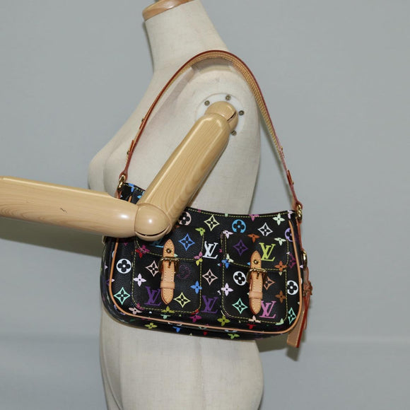 LOUIS VUITTON Monogram Multicolor Lodge PM Hand Bag Black M40054 LV Auth 130195V