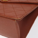 CHANEL Matelasse Hand Bag Caviar Skin Brown Gold CC Auth 130197-9