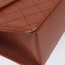 CHANEL Matelasse Hand Bag Caviar Skin Brown Gold CC Auth 130197-14
