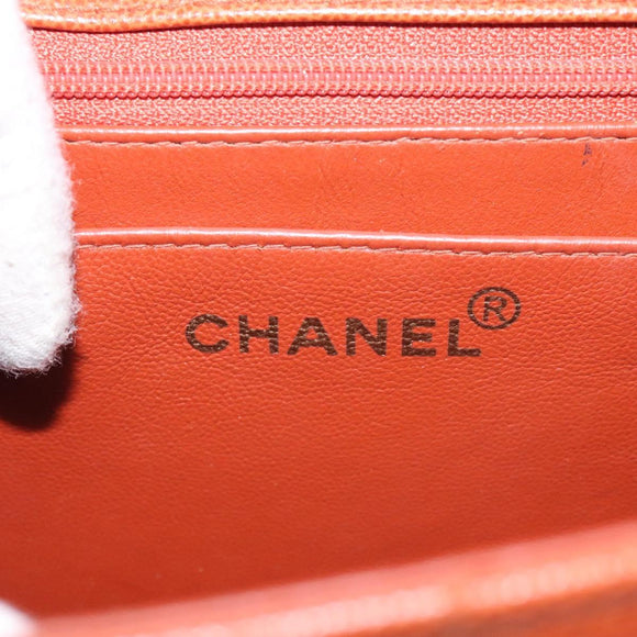 CHANEL Matelasse Hand Bag Caviar Skin Brown Gold CC Auth 130197