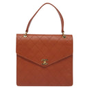 CHANEL Matelasse Hand Bag Caviar Skin Brown Gold CC Auth 130197-13