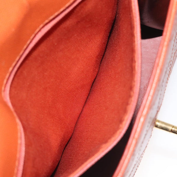 CHANEL Matelasse Hand Bag Caviar Skin Brown Gold CC Auth 130197