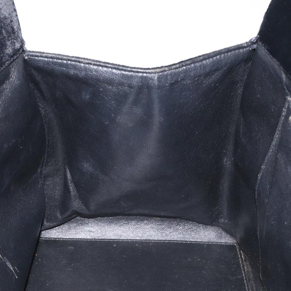 CHANEL Matelasse COCO Mark Chain Hand Bag Velor Black Silver CC Auth 130198