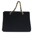 CHANEL Matelasse COCO Mark Chain Hand Bag Velor Black Silver CC Auth 130198-13